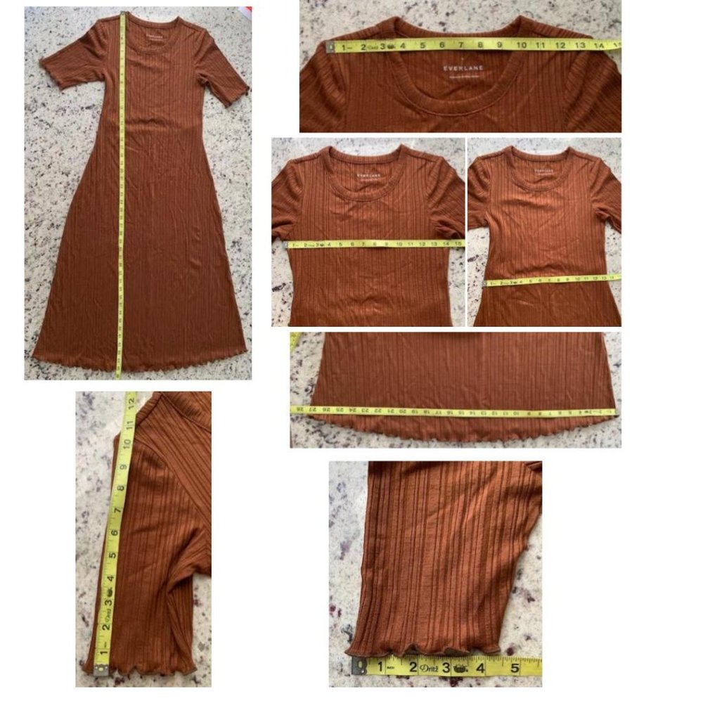 Everlane Rust Variegated Rib Dress M - Picture 4 of 4
